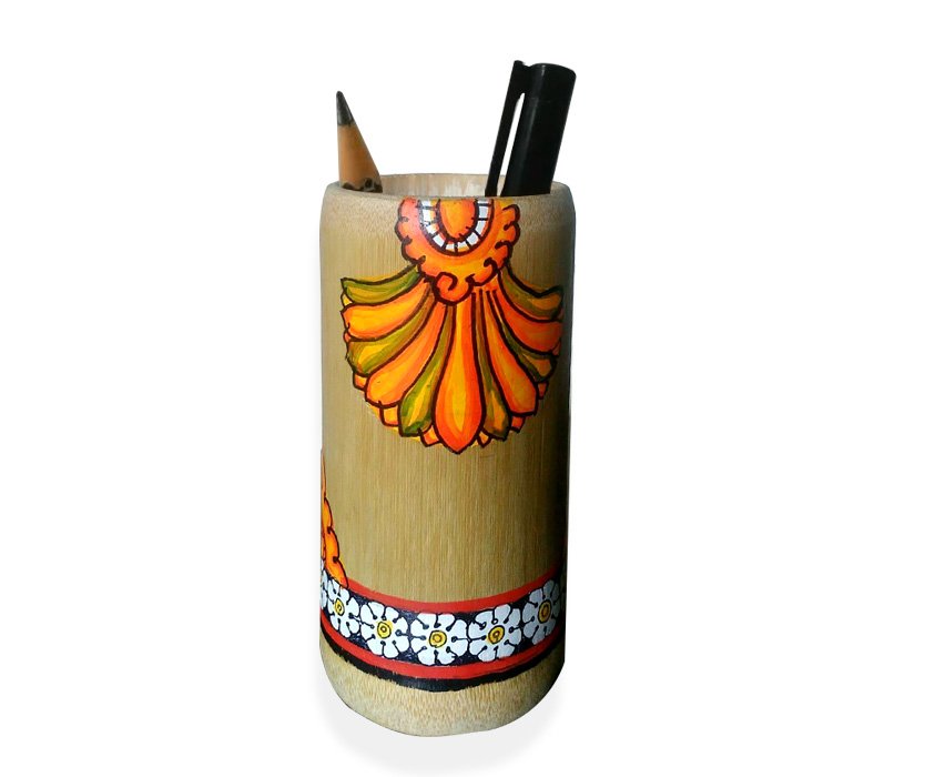 Decorative Hand Painted Pen Pencil Stand for Home Office Organizing